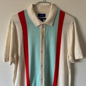 Bowling Inspired Short-Sleeved Button Down Shirt